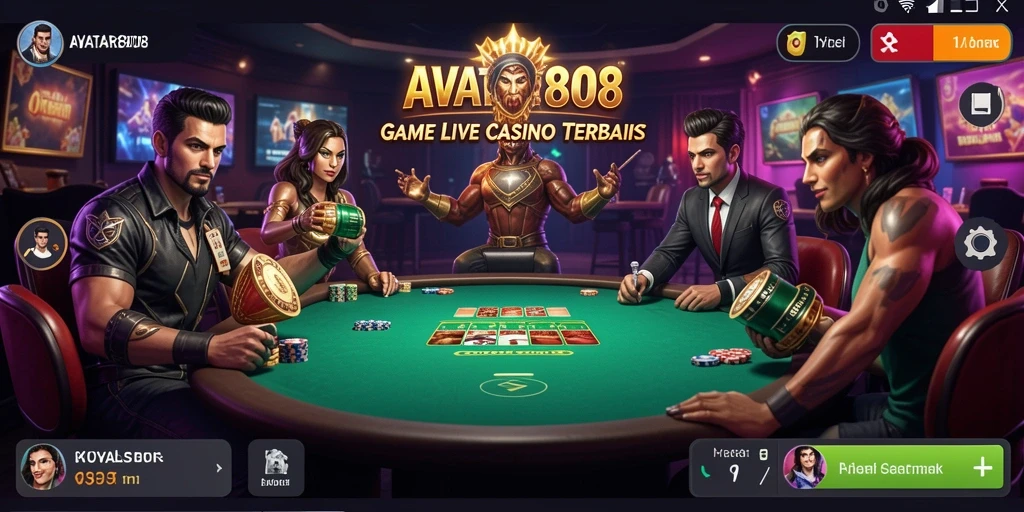 Screenshot utama gameplay Live Casino AVATAR808 dengan dealer langsung.