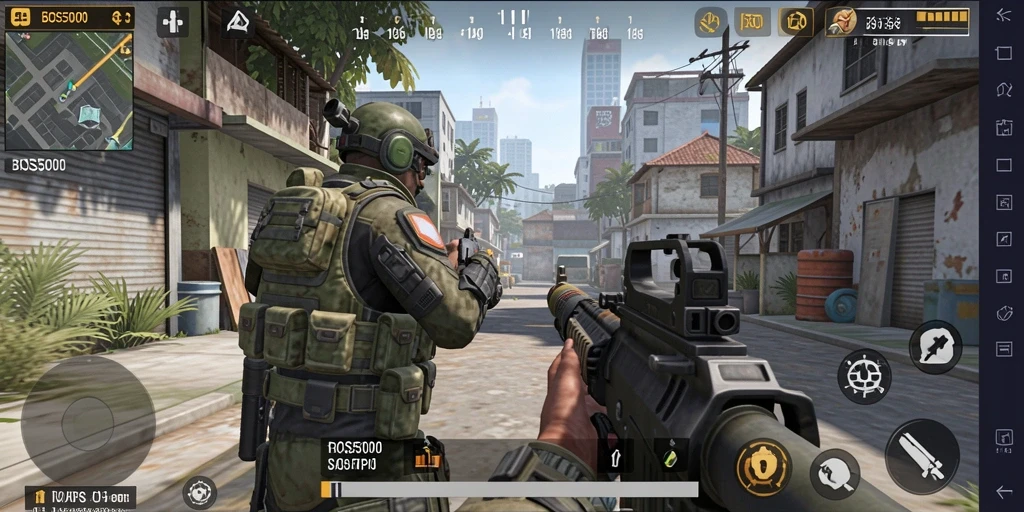 Screenshot gameplay BOS5000 yang menampilkan aksi mendebarkan.