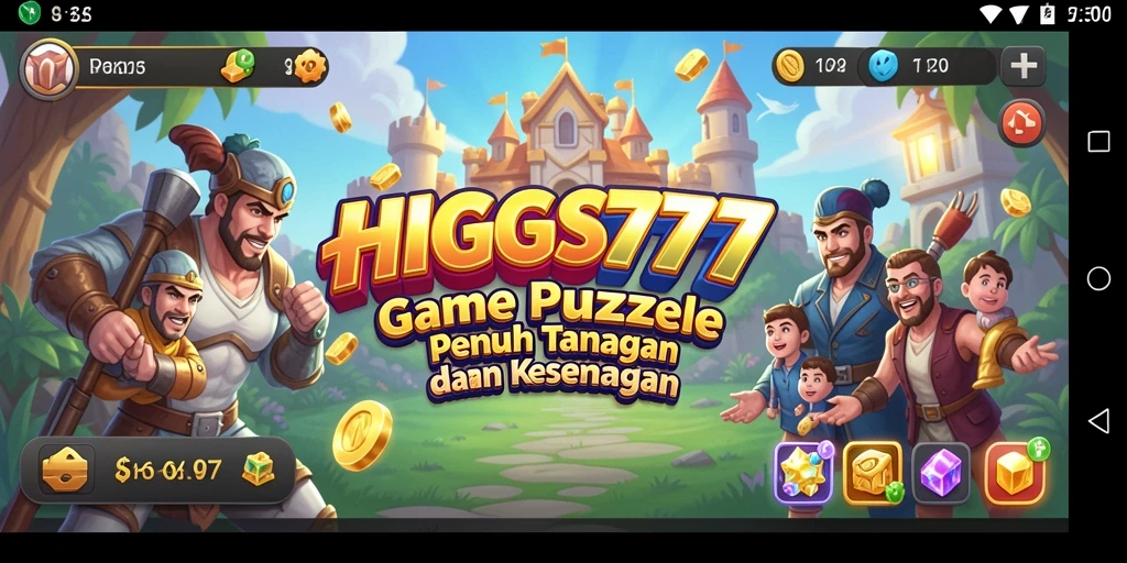 Screenshot menunjukkan gameplay HIGGS777 yang penuh warna dan menantang.