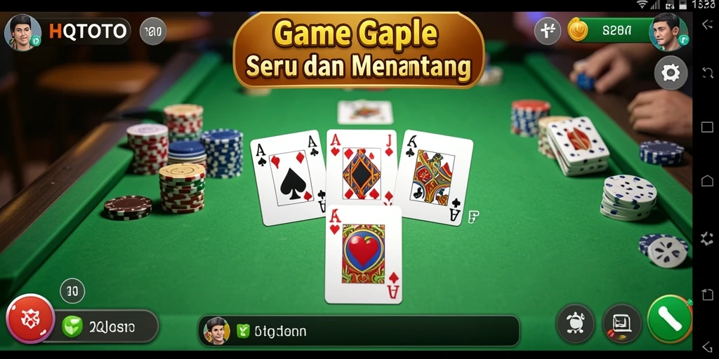 Screenshot gameplay HQTOTO menampilkan keseruan bermain Gaple.