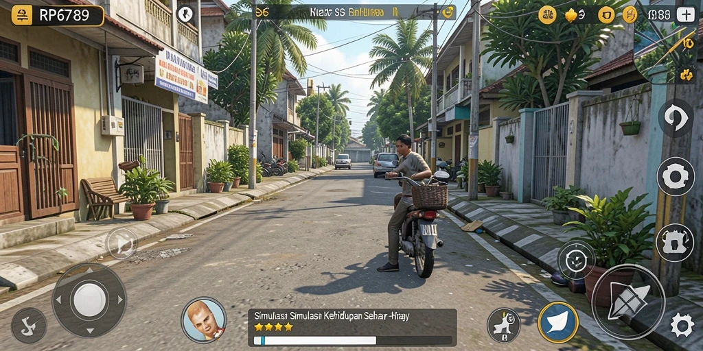 Gameplay RP6789 menampilkan interaksi karakter dan lingkungan secara nyata.