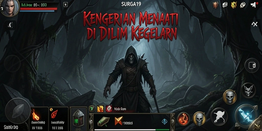 Tampilan gameplay mencekam di SURGA19 dengan efek suara dan grafis yang memukau.