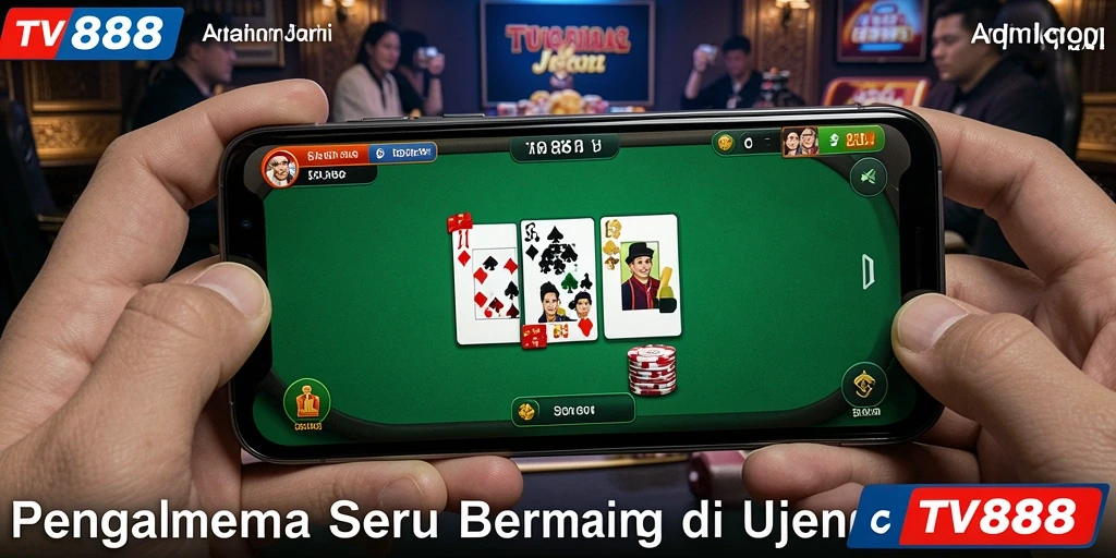 Tampilan gameplay Poker seru dan mendebarkan di TV888.