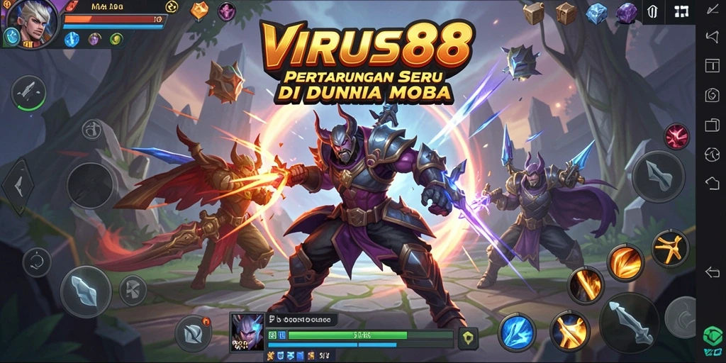 Tampilan gameplay seru dan menantang dalam VIRUS88.